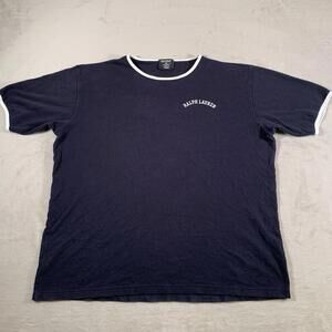 Polo Jeans Co Ralph Lauren Tee XL Navy USA Made Mesh Cotton‎ Shirt Oversized